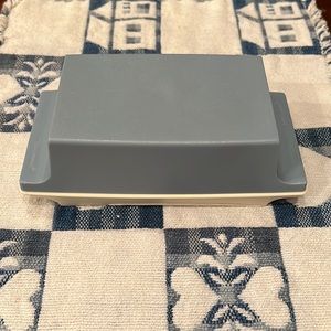 Tupperware butter dish container Vintage Blue and Cream Two sticks/cream cheese